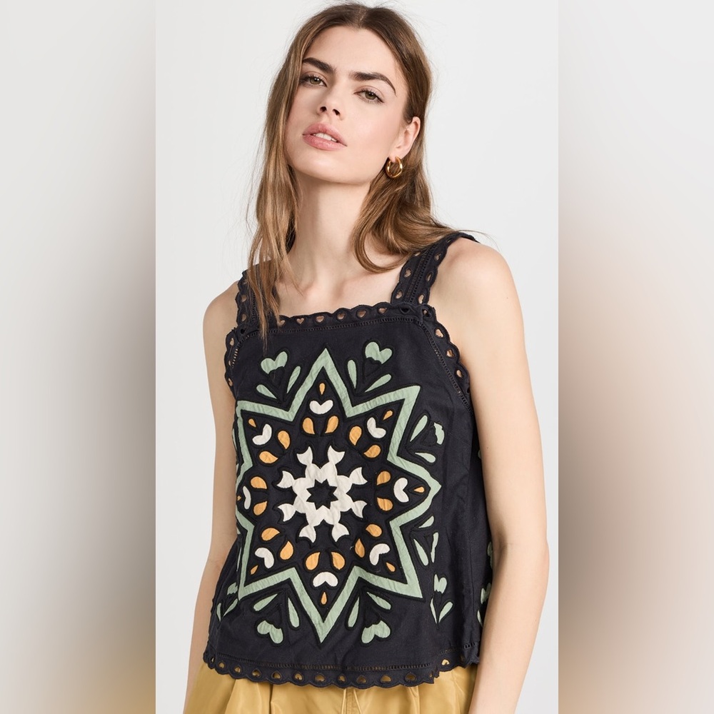 NEW with tags Sea New York kaia kaleidoscope applique tank top in Sage Sz XXS - Picture 7 of 11